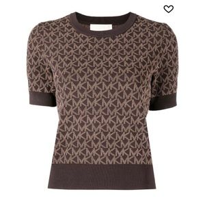 MICHAEL MICHAEL KORS Jacquard logo short- sleeve top New Without Tags Size S